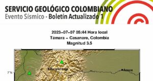 Evento sísmico hoy 7 de Julio en Casanare Evento sísmico hoy 7 de julio en Casanare