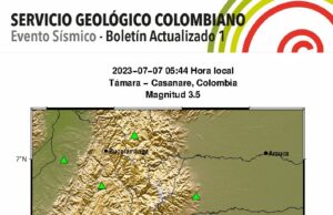Evento sísmico hoy 7 de Julio en Casanare Evento sísmico hoy 7 de julio en Casanare
