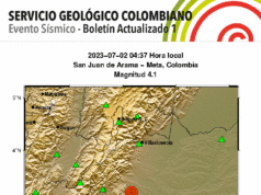 Fuerte sismo de magnitud superior a 4 sacude al departamento del Meta este domingo Fuerte sismo de magnitud superior a 4 sacude al departamento del Meta este domingo