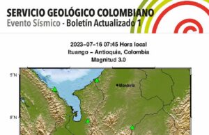 Hoy 16 de Julio, se registra un temblor en Colombia Hoy 16 de Julio, se registra un temblor en Colombia