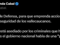 María Fernanda Cabal insta al ministro de Defensa a tomar más acciones para garantizar la seguridad en el Valle del Cauca María Fernanda Cabal insta al ministro de Defensa a tomar más acciones para garantizar la seguridad en el Valle del Cauca