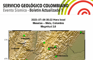 Se reporta nuevo sismo hoy en Meta, Colombia Se reporta nuevo sismo hoy en Meta, Colombia
