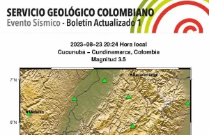 Serie de Sismos Sacude a Colombia: Quinto Evento del Día en Cundinamarca Serie de Sismos Sacude a Colombia: Quinto Evento del Día en Cundinamarca